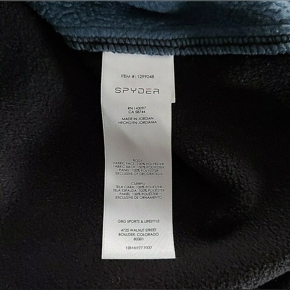 Spyder Mens Outbound 1/4 Zip Pullover Fleece Lined Sweater Medium Navy - Picture 5 of 6